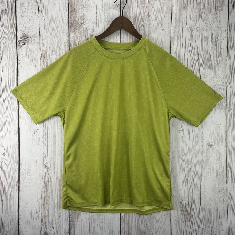 Zeroxposur Top Mens L Lime Green Short Sleeve Shirt UPF 50+ Swim Athletic
